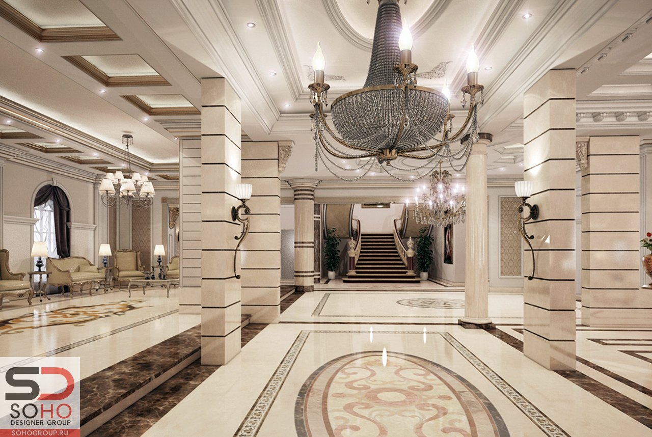 <strong>Дизайн интерьра дома первого этажа в Катаре</strong><i>→</i>